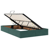 Storage Bed with Mattress Dark Green 120 x 200 cm Velvet 3370091