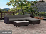 Outdoor Cushion Pad Set for Rattan Furniture, 7 Piece Garden Furniture Cushions ONLY, Grey T3398P310869