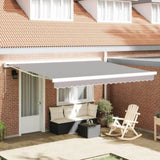 Retractable Awning Light Grey 400 x 300 cm Fabric and Metal 3330651