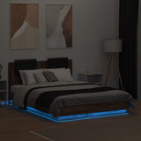 Bed Frame with LED without Mattress Brown Oak 120x190 cm Small Double 3210058