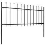 Garden Fence with Spear Top Steel 1603.5x80 cm Black 277610