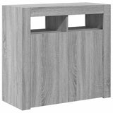Sideboard with LED Lights Grey Sonoma 80x35x75 cm 815730