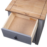 ZNTS Bedside Cabinet Grey 46x40x57 cm Pinewood Panama Range 282653