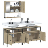ZNTS 3 Piece Bathroom Furniture Set Sonoma Oak Engineered Wood 3214666