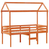 High Sleeper Bed without Mattress Wax Brown 90x190 cm Single Solid Wood Pine 3282140