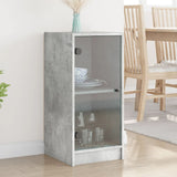 Side Cabinet with Glass Doors Concrete Grey 35x37x75.5 cm 836402
