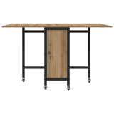 Folding Dining Table with Castors 130 x 80 x 76.5 cm steel PB 8006048