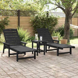 Sun Lounger 2 pcs Black 195.5 x 53 x 98.5 cm Polyethylene 3335852