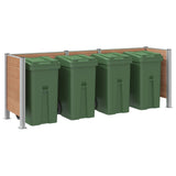 Garbage Bin Fence Brown 315 x 85 x 115 cm Aluminium and WPC 3429268