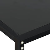 Console Table Black Tempered Glass, Powder-Coated Steel Large 331687