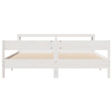 Bed Frame without Mattress White 200x200 cm Solid Wood Pine 3306175