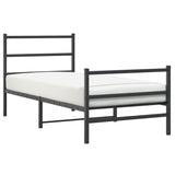 Metal Bed Frame without Mattress with Footboard Black 90x200cm 355376