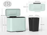 Dual Kitchen Bin, 2 x 20L Double Bin for Recycling and Waste, Fingerprint-proof Pedal Bin with T3398P343238