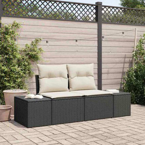 Garden Sofa Black 123 x 62 x 69cm Poly Rattan 42006792