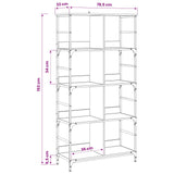 Bookshelf Artisan oak 78.5 x 33 x 153 cm metal PB 8010893