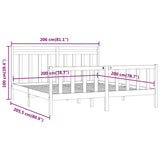 Bed Frame Solid Wood Pine 200x200 cm 3107048