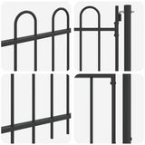 Fence Gate Grey 100 x 75 cm Powder coated steel 42008866