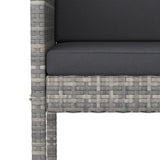 Bar Stools with Cushions 2 pcs Grey Poly Rattan 316674