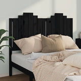 Bed Headboard Black 146x4x110 cm Solid Wood Pine 818474