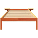 Bed Frame Wax Brown 100 x 200 cm Solid Pine Wood 873204