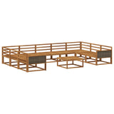 Outdoor Sofa Set 10 pcs Natural Solid Acacia Wood 3382897