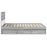 Bed Frame Grey Sonoma 140 x 190 cm Solid Pine Wood 3411420