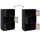 Highboard Black Solid pine wood Medium Reversible Highboard 814368