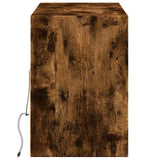 TV Wall Cabinet with LED Lights Smoked Oak 130x31x45 cm 852345