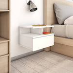 ZNTS Floating Nightstands 2 pcs High Gloss White 40x31x27 cm Engineered Wood 800418