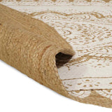 Area Rugs Floral Natural with White Print 100 x 152 cm Jute 42010825