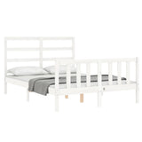 Bed Frame without Mattress White Small Double Solid Wood Pine 3191877