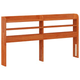 Bed Frame with Headboard with Storage Wax Brown Solid Pine Wood 3423813