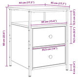 Bedside Cabinet with Drawer 2 pcs Black Oak 34 x 35.5 x 50 cm 862922