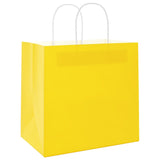 Paper Bags 250 pcs with Handles Yellow 26x17x25 cm 4101787