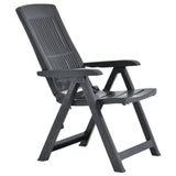 Garden Chair Set of 2 Anthracite Plastic Standard Foldable 48768