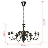 ZNTS Antique Black Metal Chandelier 8 x E14 Bulbs 241384