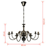 Antique Black Metal Chandelier 8 x E14 Bulbs 241384