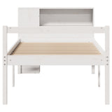 Bookcase Bed without Mattress White 75x190 cm Small Single Solid Wood Pine 3321989