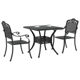Garden Table Set 3 pcs Black Cast Aluminium 3334741