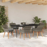 Garden Dining Set with Cushion 7 pcs Grey Poly Rattan 3261682