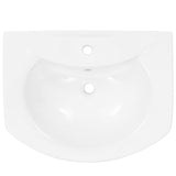 Freestanding Basin with Pedestal Ceramic White 650x520x200 mm 143001