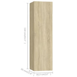 4 Piece TV Cabinet Set Sonoma Oak Engineered Wood 3078991