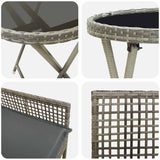 Garden Bistro Set 3 pcs Grey Poly rattan 3334964