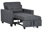 Linen-Look Single Chair Bed - Grey T3398P329985