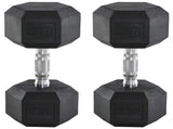 2x17.5kg Rubber Hex Dumbbell Portable Hand Weights Dumbbell Home Gym Workout Fitness Hand Dumbbell T3398P376769