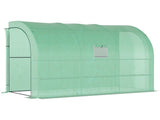 Walk-In Lean to Greenhouse with Windows and Zippered Doors, 2 Tiers 6 Wired Shelves 300L x 150W x T3398P318835