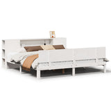 Bookcase Bed without Mattress White 180x200 cm Super King Solid Wood Pine 3322639