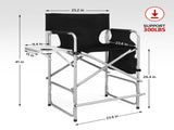 Folding Director Chair with Side Table & Storage Pockets, 41"23.6"26.4" Heavy Duty Spray-Coated 55814069