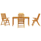 Garden Dining Set Folding 5 pcs Brown Solid Acacia Wood 3375619
