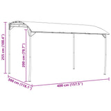 Gazebo 4 x 3 x 2.55 m Green Powder-Coated Steel and Fabric 42030535